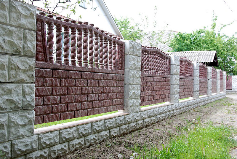 Декоративные бетонный забор